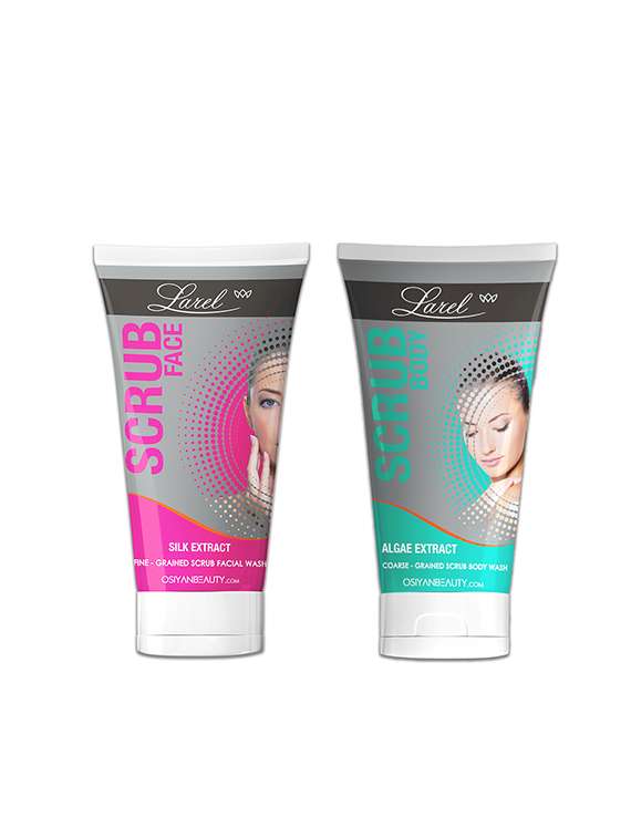 face & body scrub coarse grained  combo (silk & algae extract)