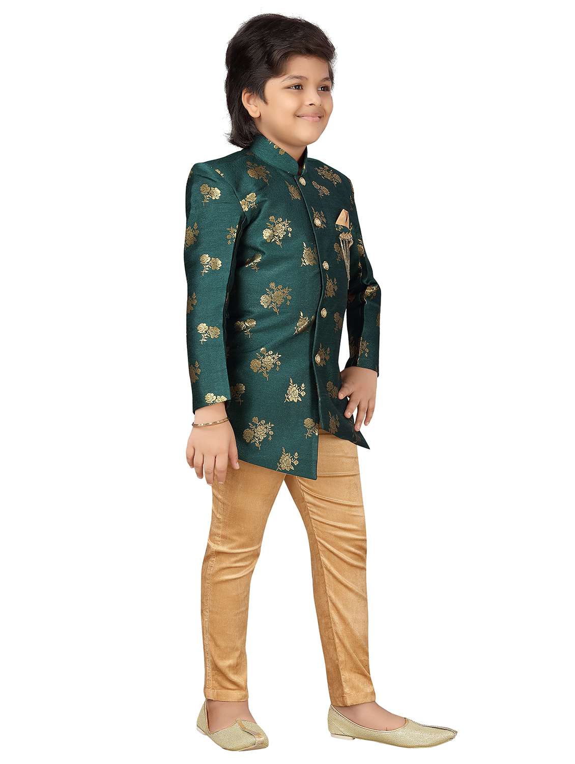 green polyester kurta set - 17336191 -  Standard Image - 1