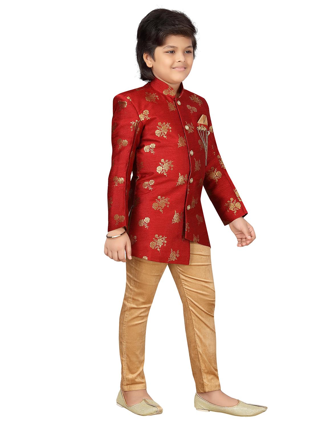 red polyester kurta set - 17336192 -  Standard Image - 1