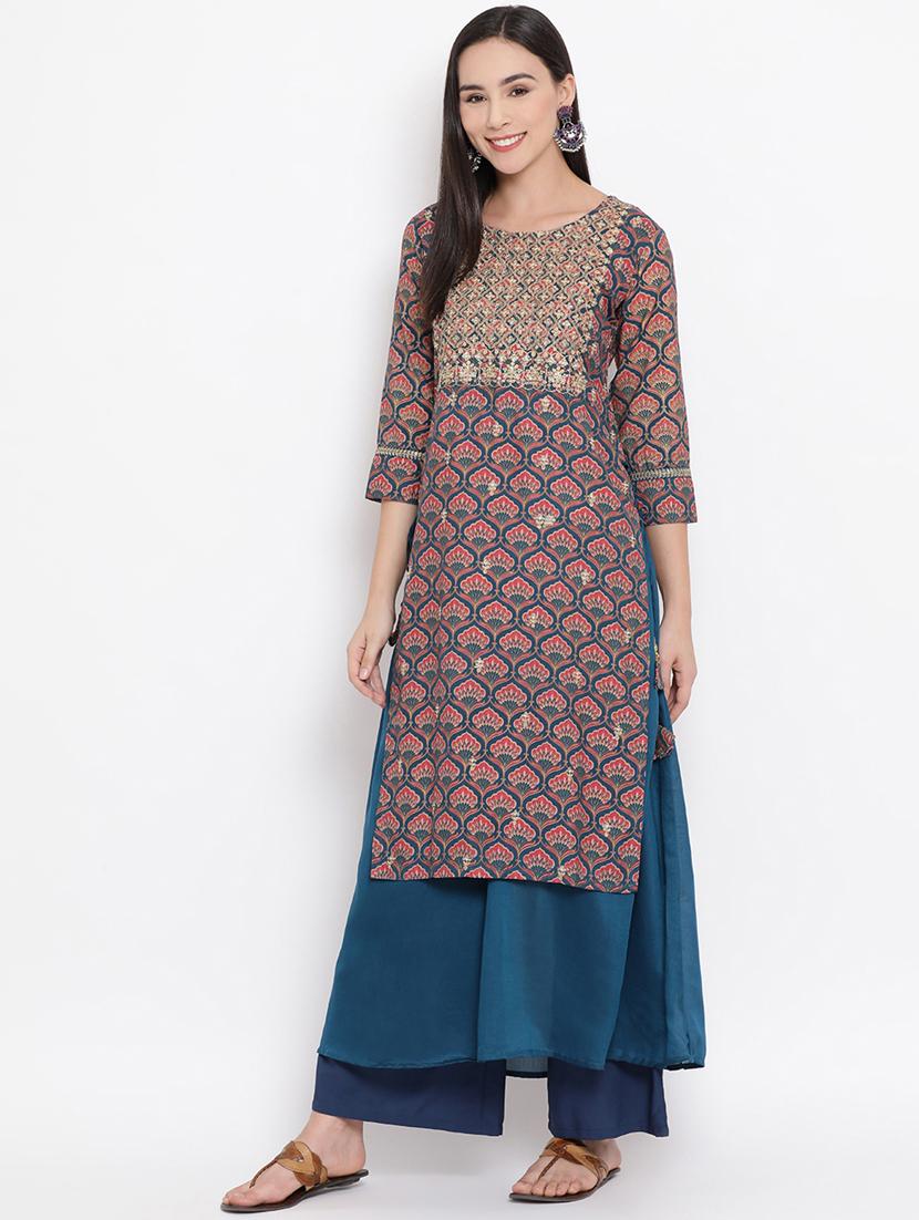 women's straight kurta - 17336598 - Standard Image - 1