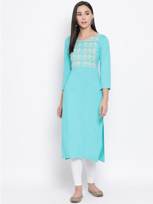 women's straight kurta - 17336613 - Standard Image - 0