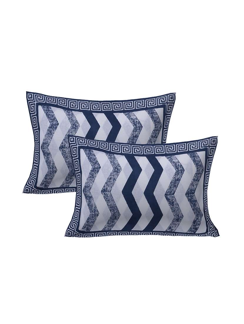 texstylers 100% cotton jaipuri block printed geometric double bedsheet with 2 pillow covers - 17336640 -  Standard Image - 1