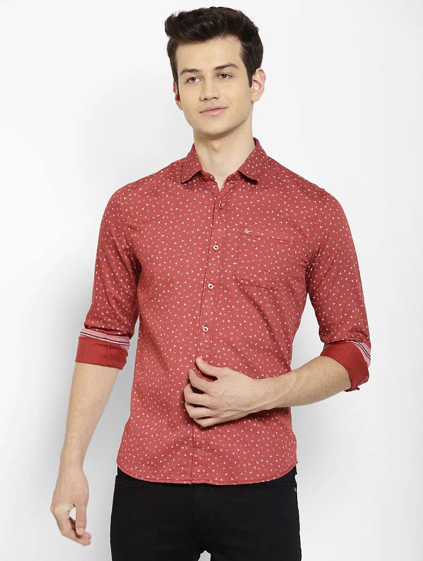 mens micro print casual shirt