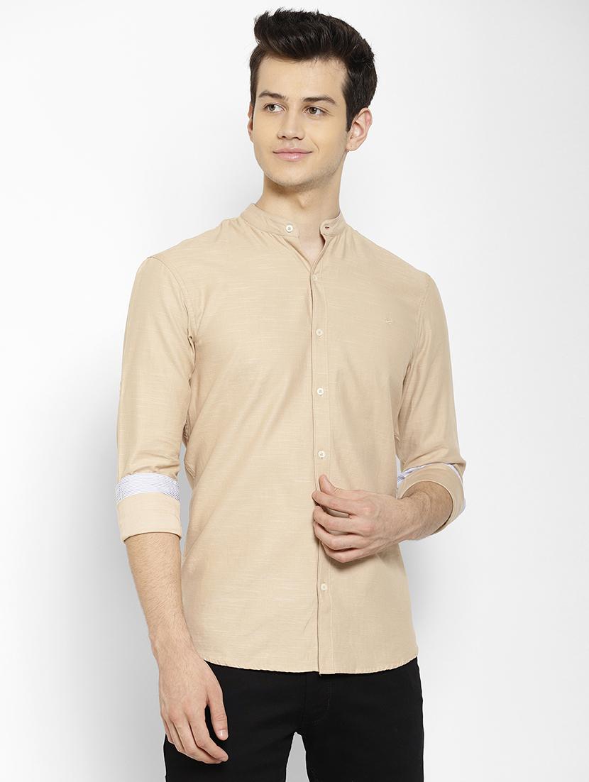 mens self design casual shirt