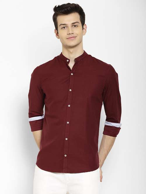 mens solid casual shirt - 17336950 - Standard Image - 0