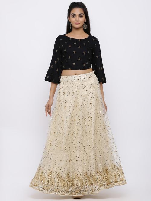 foil print flared lehenga - 17336992 -  Standard Image - 0