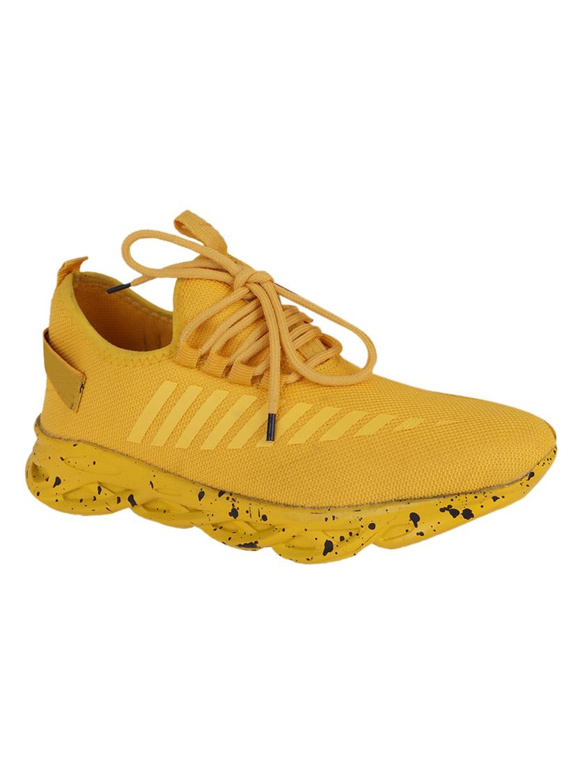 yellow lace up sport shoes - 17337536 - Standard Image - 1