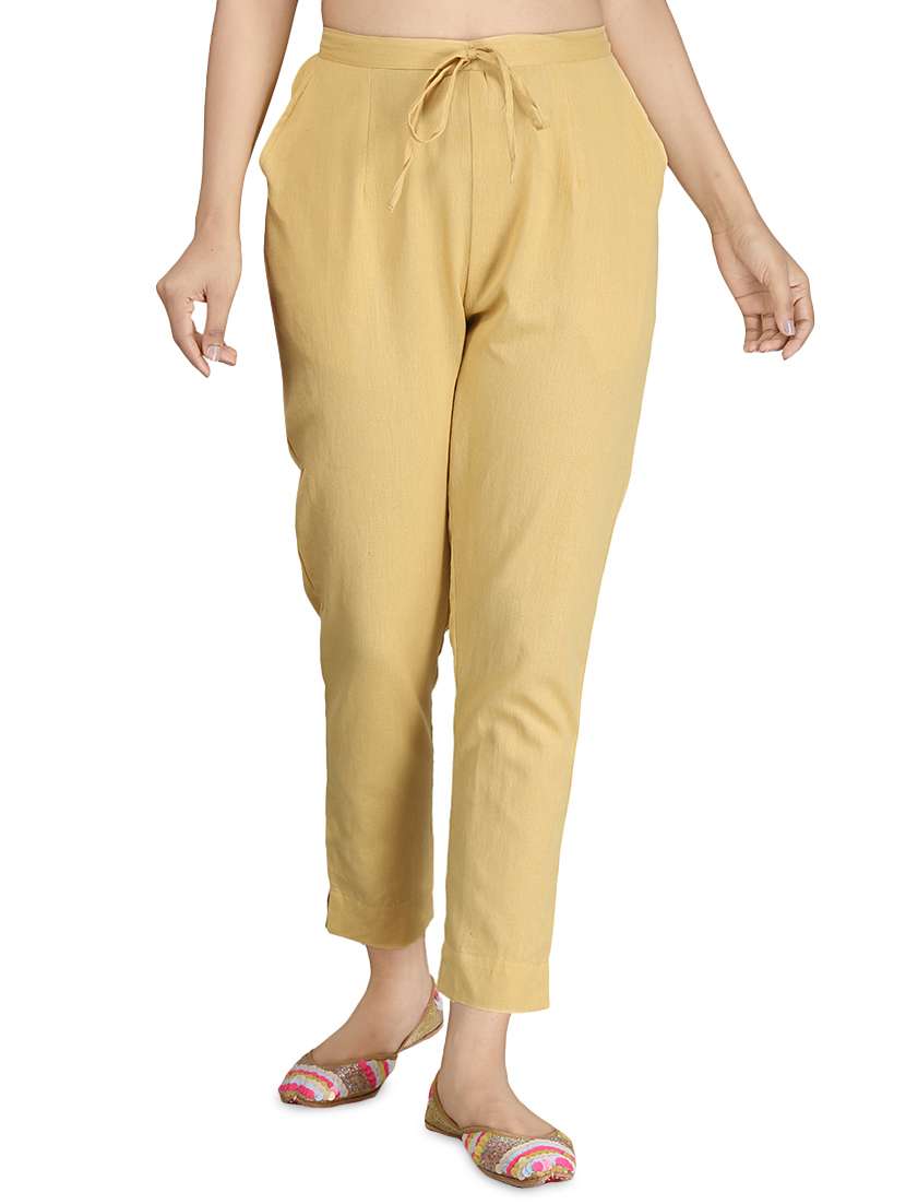 tie front peg trousers 