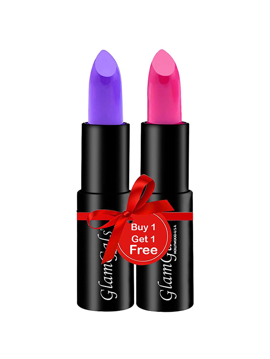 Glamgals Hollywood U.S.A Matte Finish Kissproof Lipstick ( Candy Pink, Aubergine Purple )