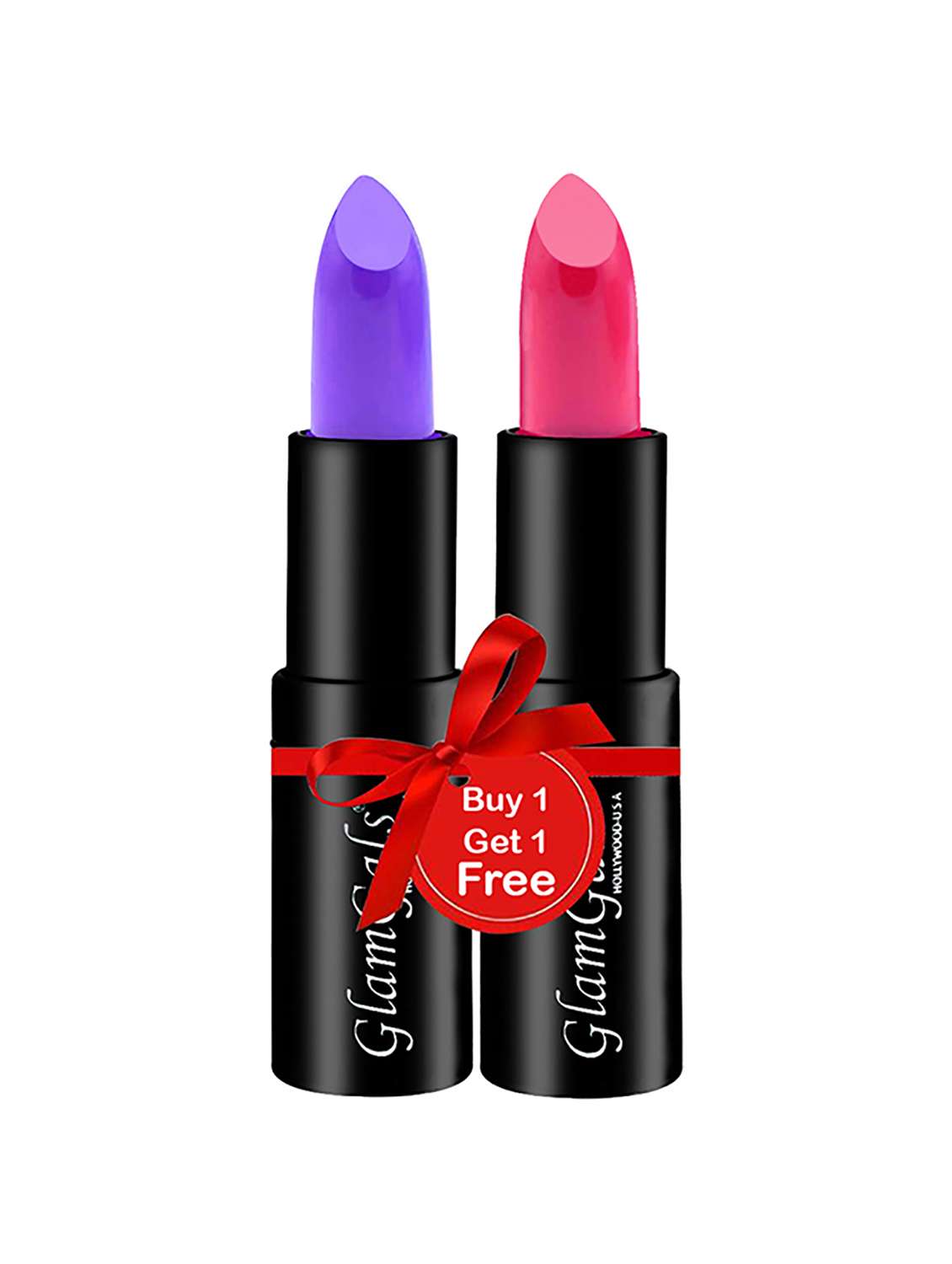 glamgals hollywood-u.s.a matte finish kissproof lipstick ( candy crush pink, aubergine purple )