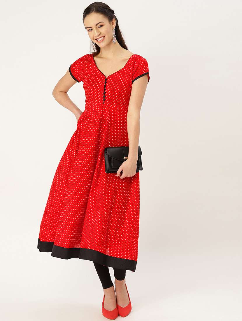 polka dot anarkali kurta