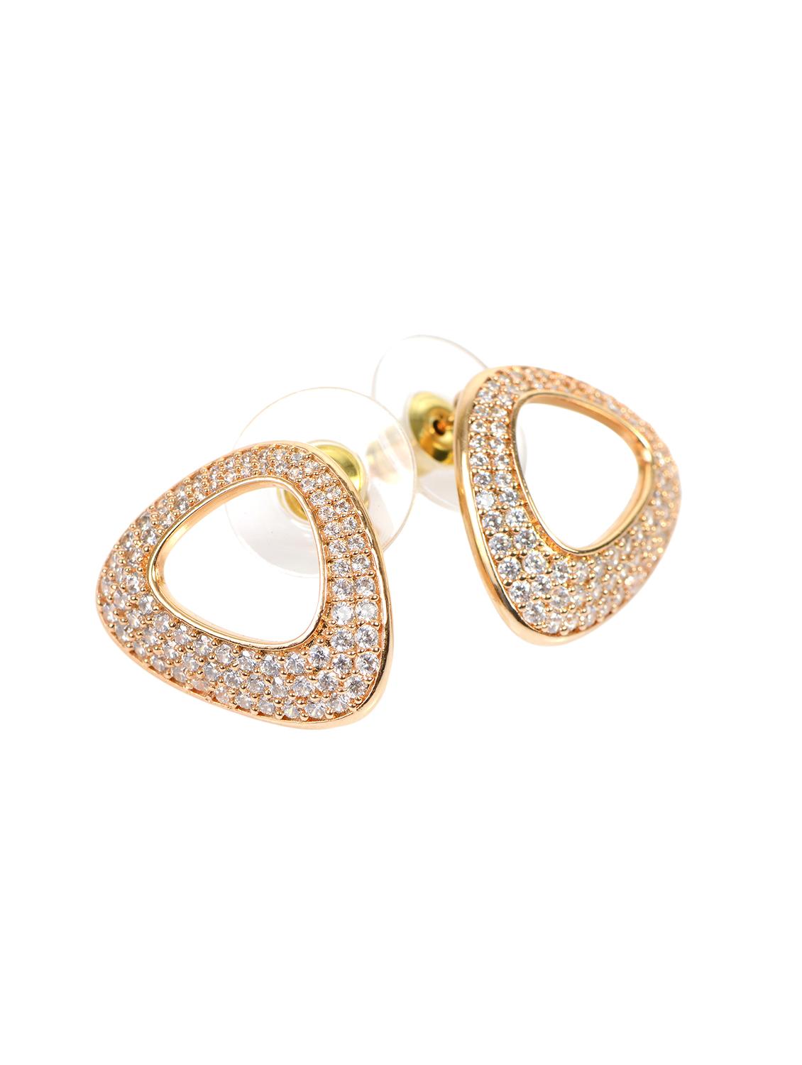 metallic brass studs earring - 17339097 - Standard Image - 1