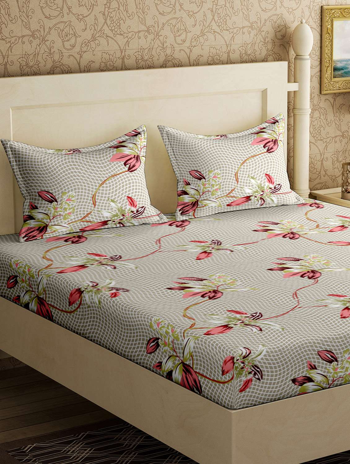 cotton double bedsheet with 2 pillow covers
