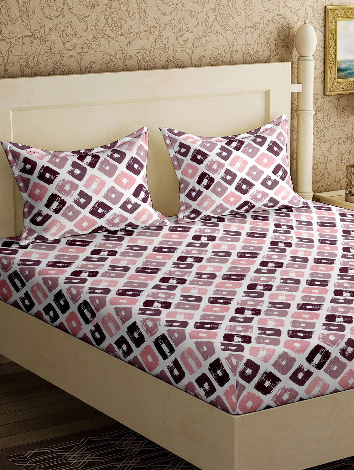 cotton double bedsheet with 2 pillow covers