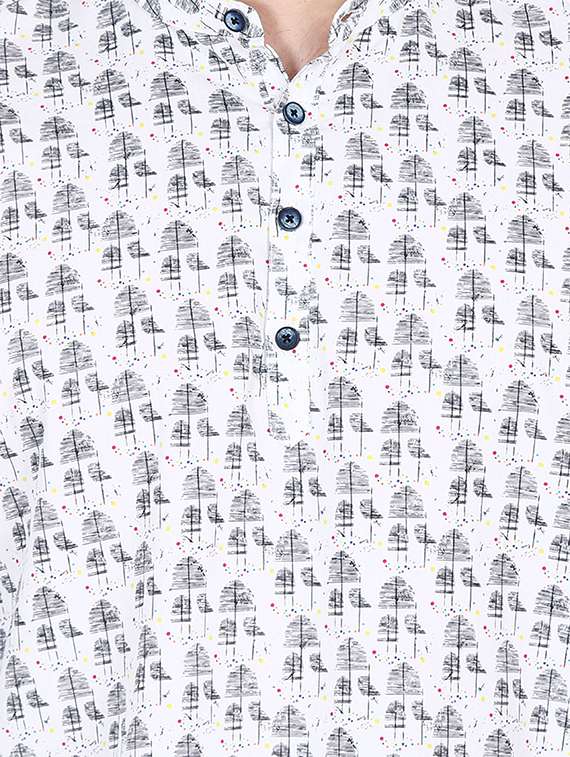 white printed medium length kurta - 17340646 -  Standard Image - 4