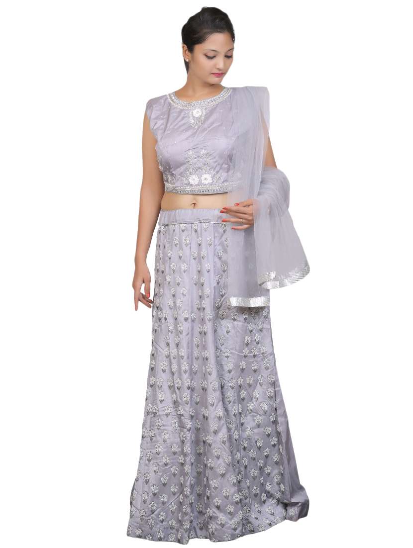 embroidered flared lehenga