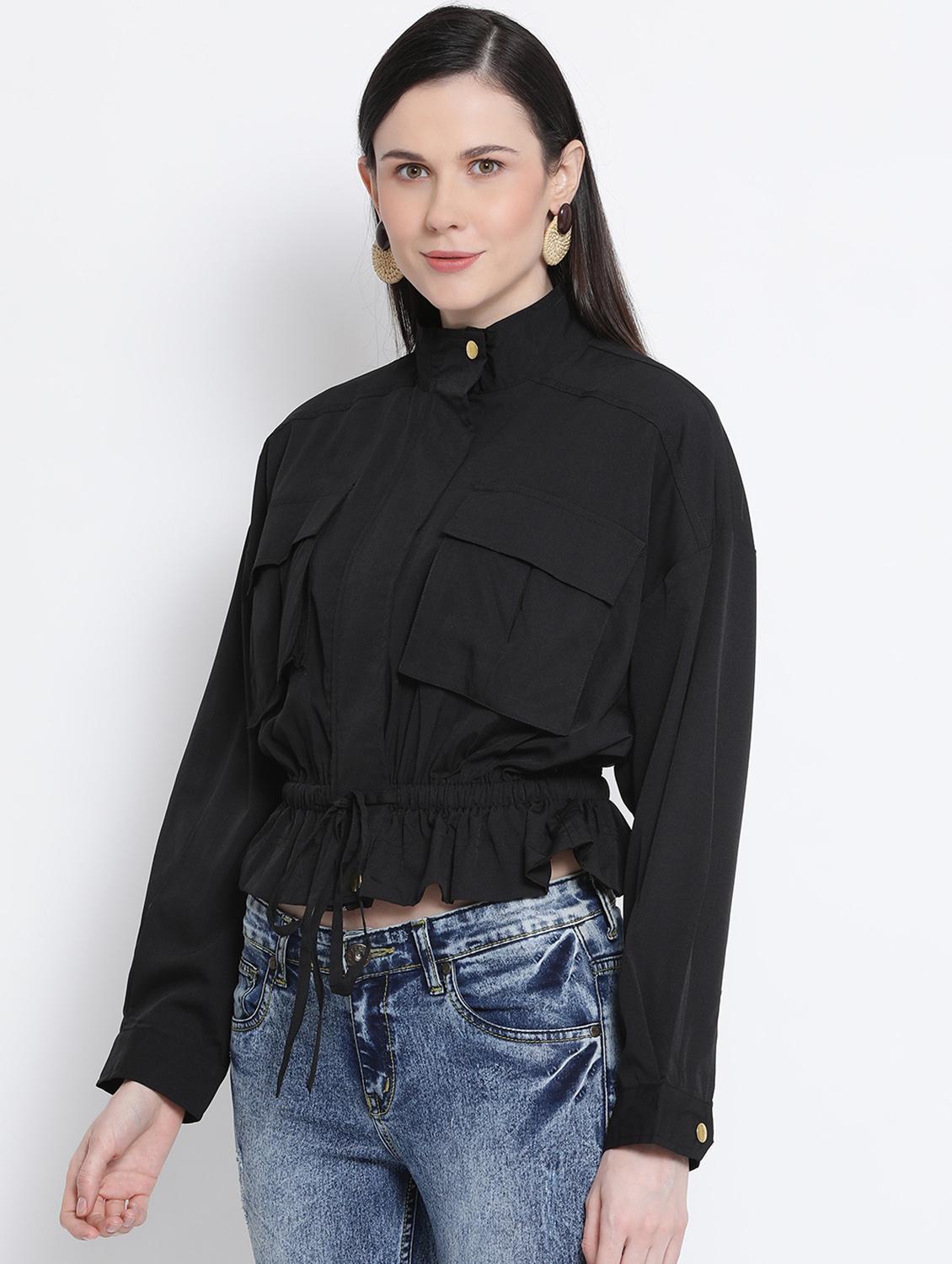 drawstring peplum jacket - 17341441 - Standard Image - 1