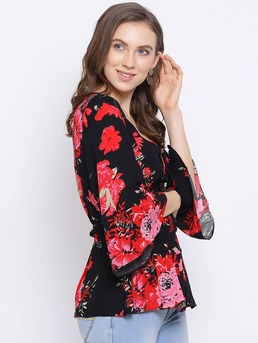 bell sleeves floral top - 17341792 - Standard Image - 1