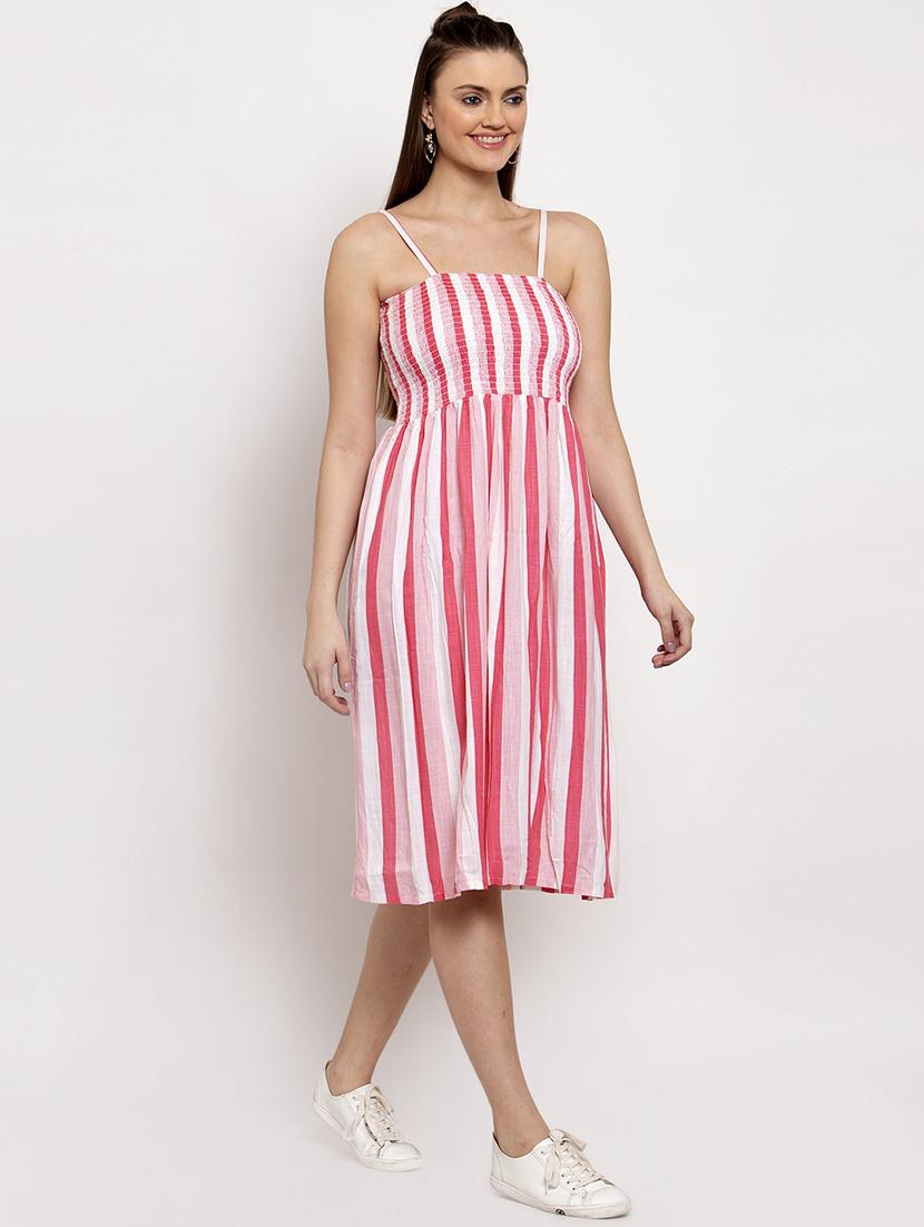 shoulder strap striped dress  - 17341868 -  Standard Image - 1
