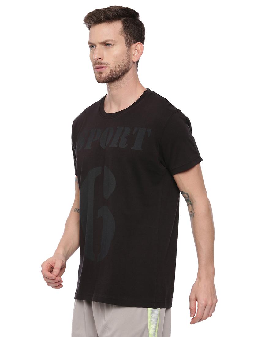 black front print t-shirt - 17342242 - Standard Image - 1