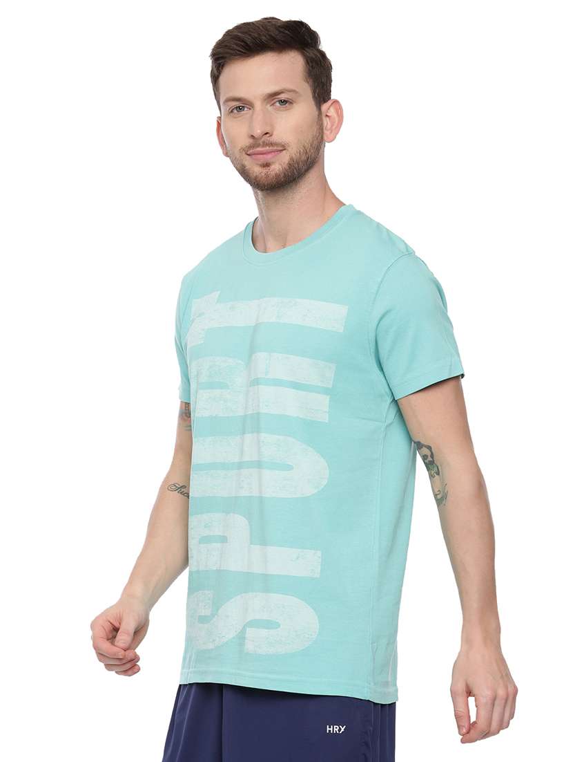 light blue front print t-shirt - 17342245 - Standard Image - 1