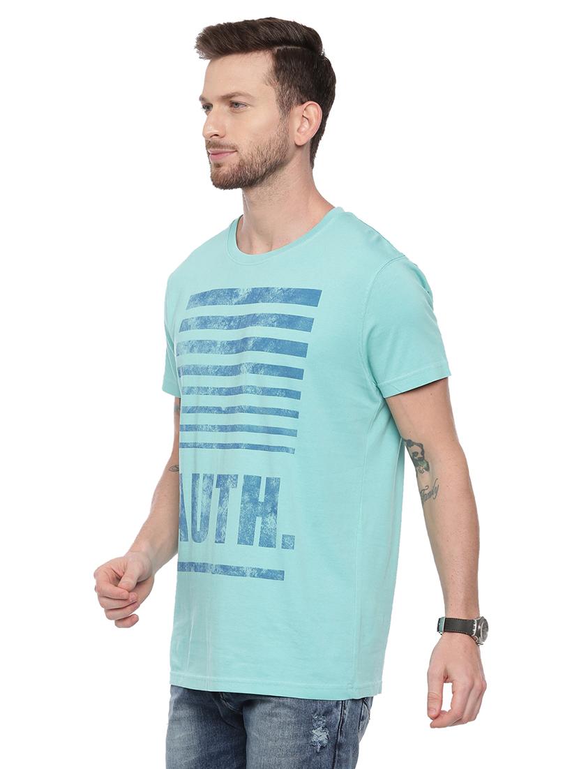 blue front print t-shirt - 17342246 - Standard Image - 1
