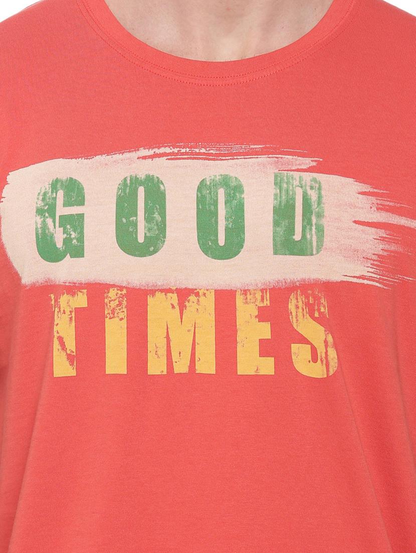 coral chest print t-shirt - 17342250 - Standard Image - 4