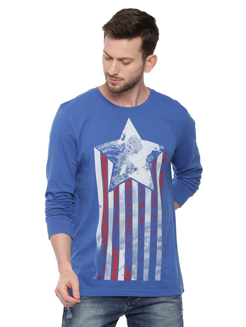 men front print long sleeve regular fit t-shirt - 17342259 - Zoom Image - 0