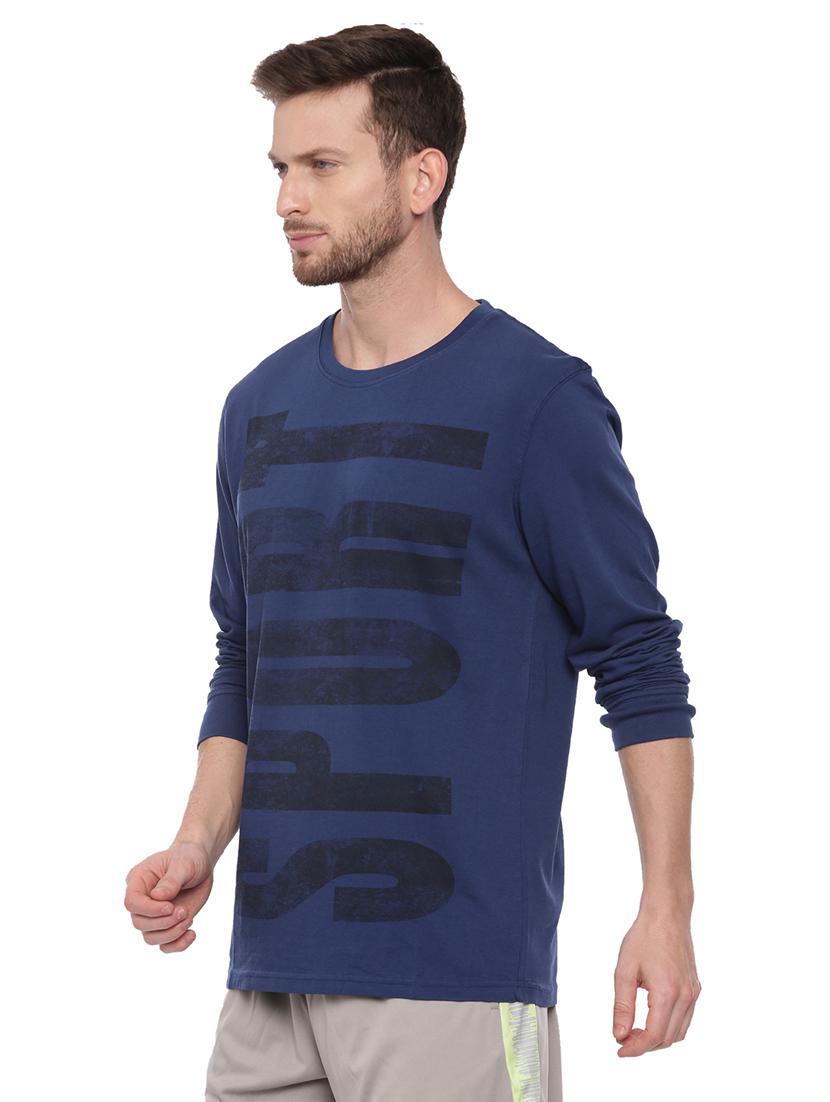 navy blue front print t-shirt - 17342260 -  Standard Image - 1