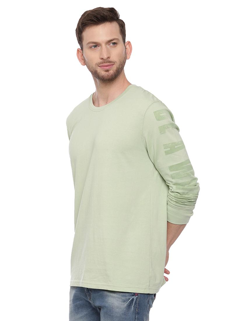 olive green front print t-shirt - 17342262 - Standard Image - 1