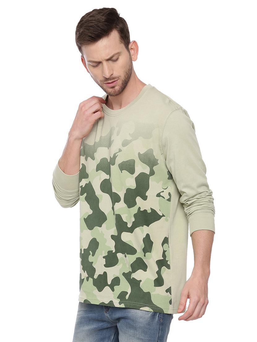 olive green front print t-shirt - 17342263 - Standard Image - 1