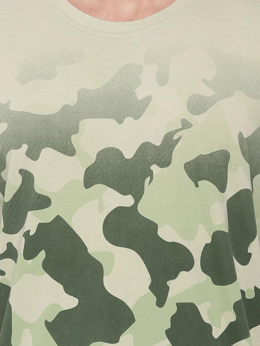 olive green front print t-shirt - 17342263 - Standard Image - 4