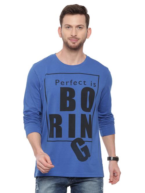 blue front print t-shirt - 17342269 - Standard Image - 0