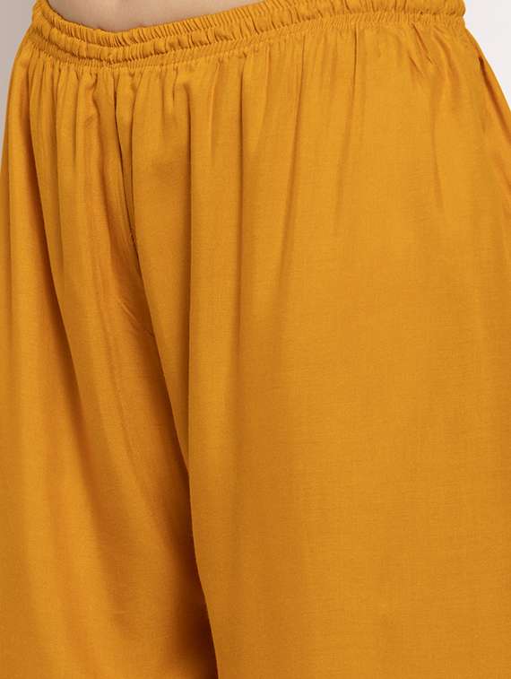 mustard solid palazzo  - 17342807 -  Standard Image - 4