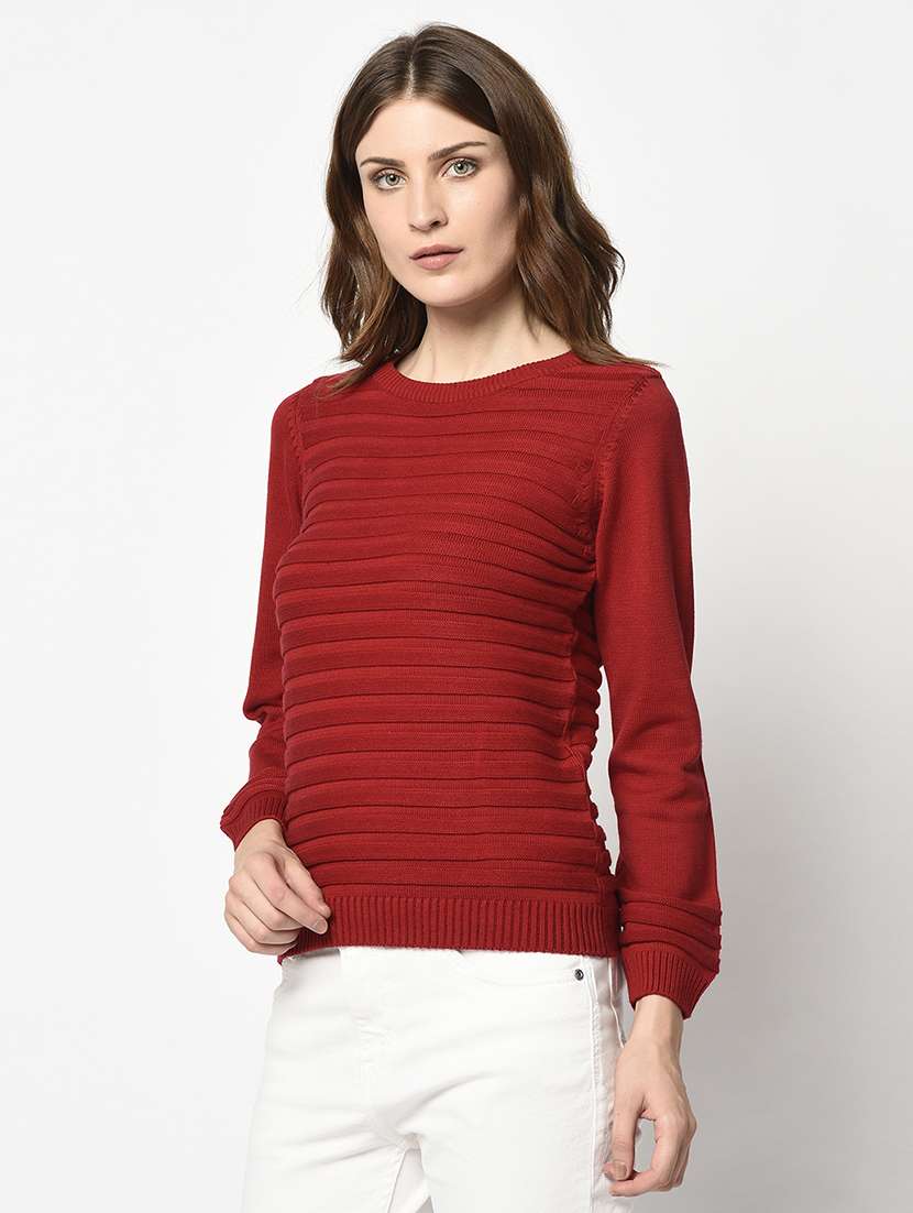 round neck solid top - 17342831 - Standard Image - 1