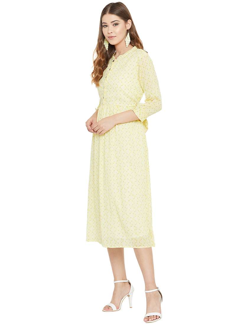 tie back printed a-line dress - 17343414 -  Standard Image - 1