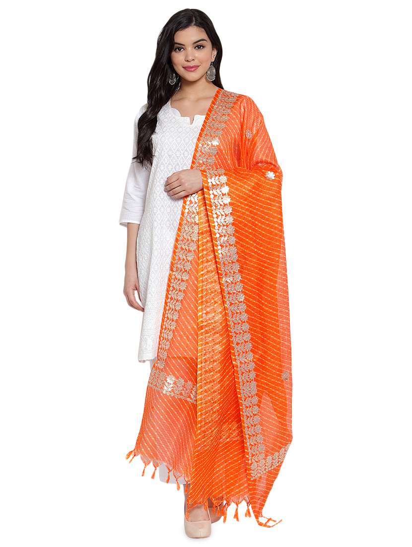gota work leheriya dupatta