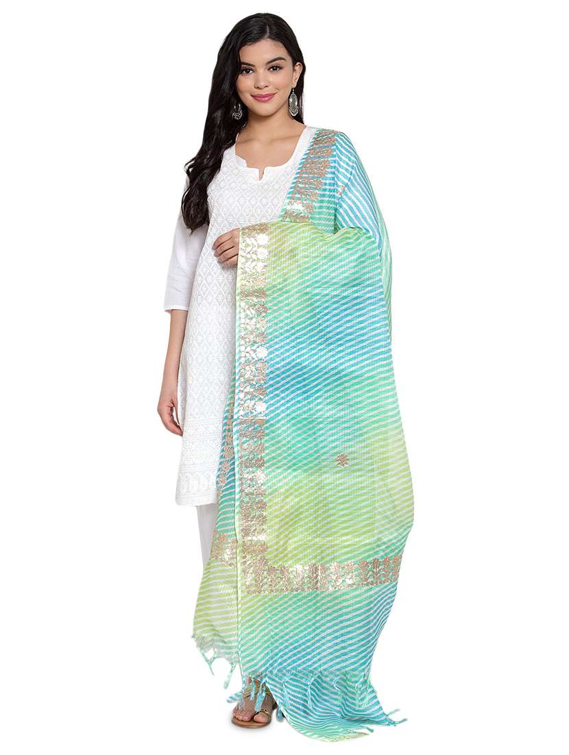 gota work leheriya dupatta