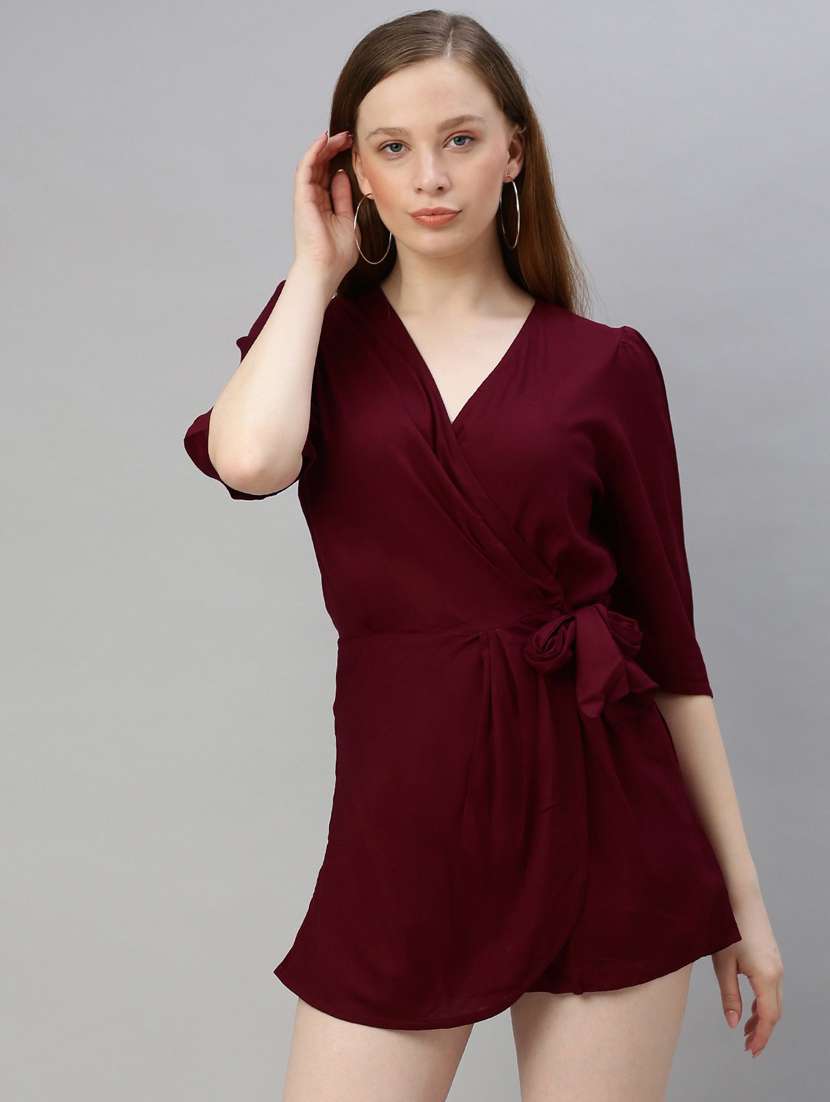 tie up wrap romper 