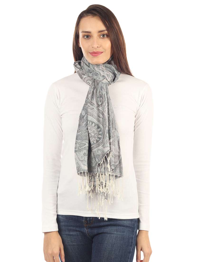 silver silk blend stole