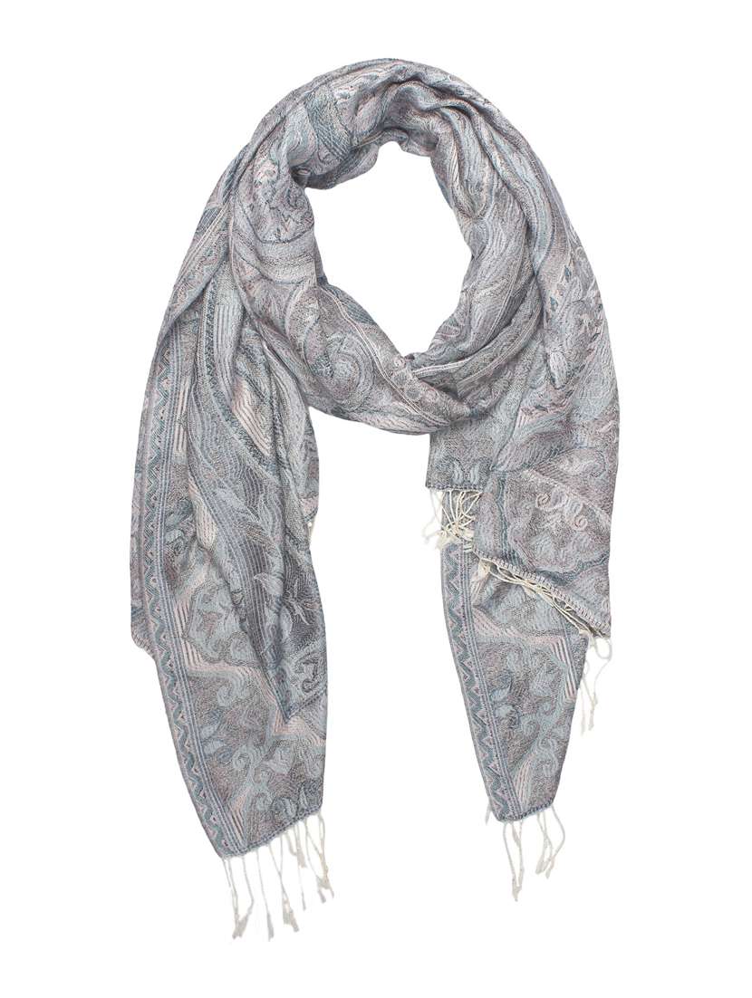 silver silk blend stole - 17345568 -  Standard Image - 4