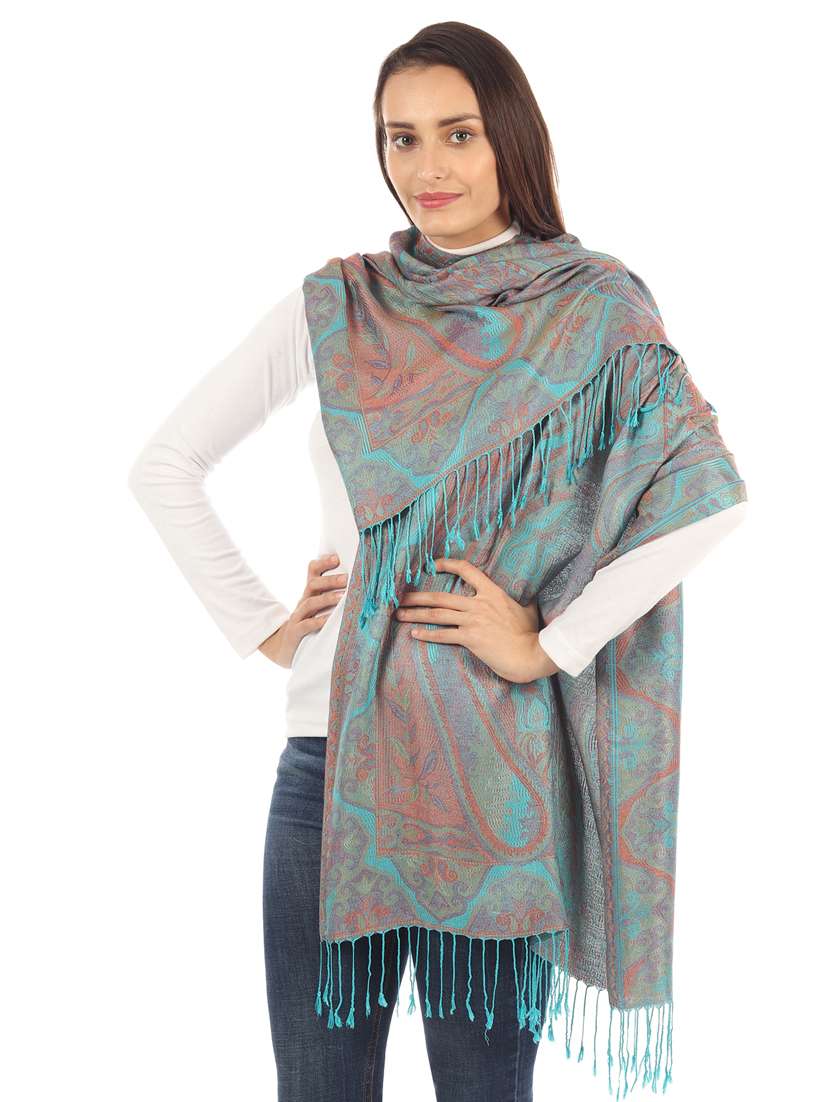 blue silk blend stole - 17345573 -  Standard Image - 1