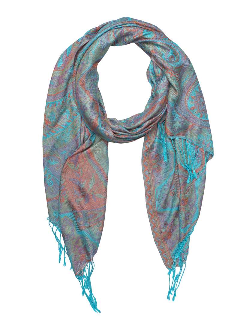 blue silk blend stole - 17345573 -  Standard Image - 4
