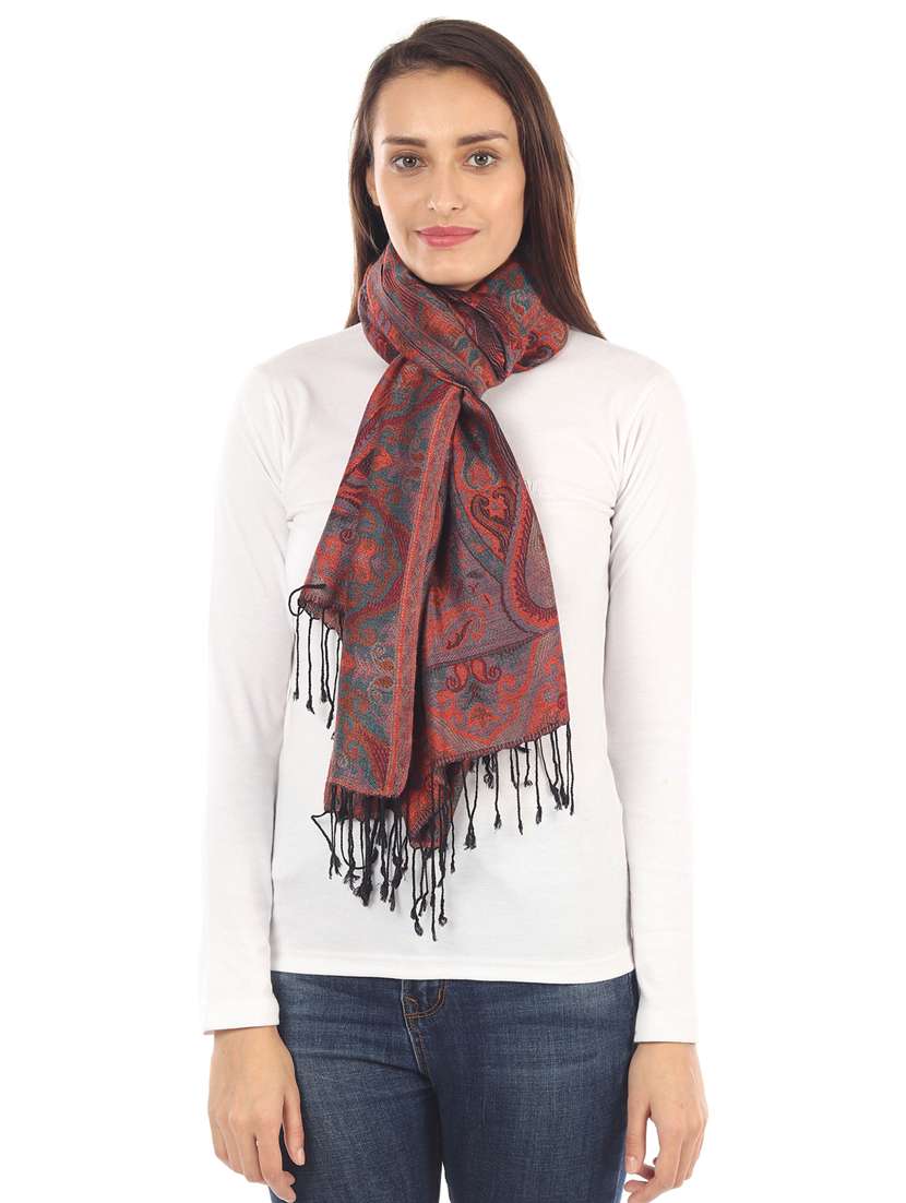 multi colored silk blend stole