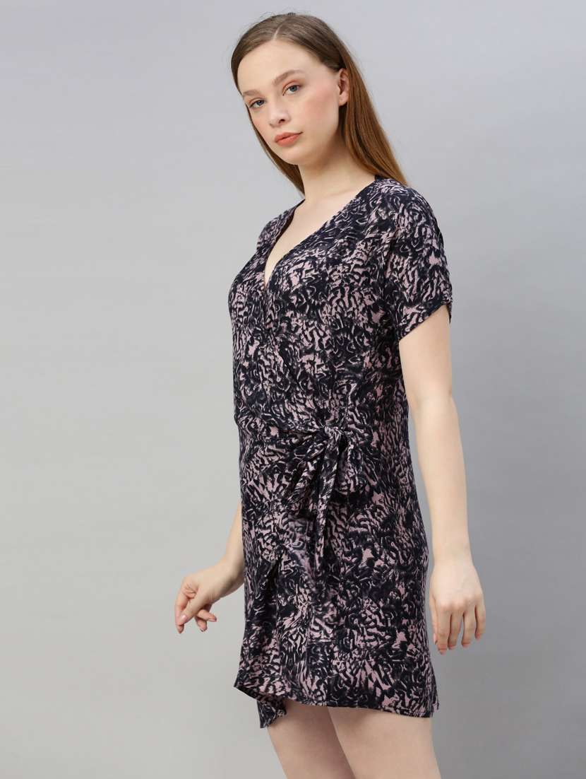 printed wrap dress - 17345599 - Standard Image - 1