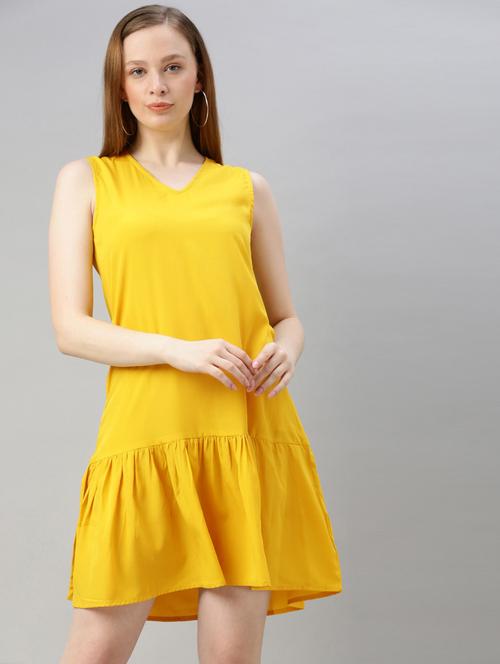 women's tiered dress solid dress - 17345613 - Standard Image - 0
