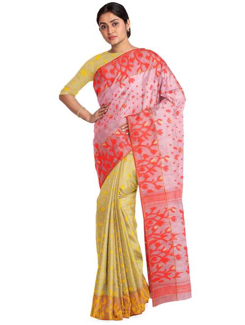 women's self design rosewater colored saree - 17346856 -  Standard Image - 0