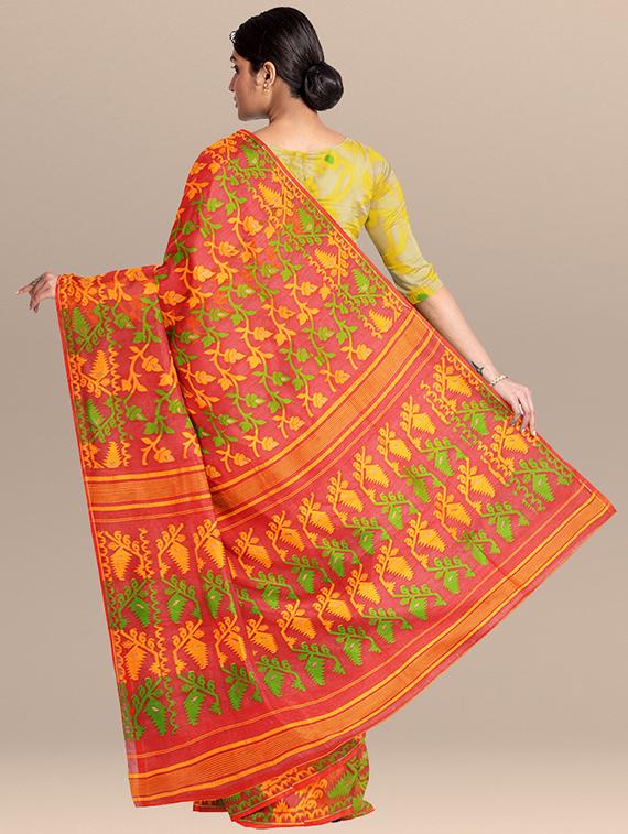 women's self design red colored saree - 17346859 -  Standard Image - 1