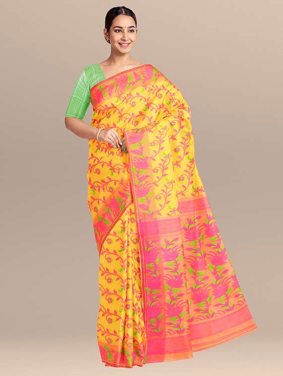 women's self design yellow colored saree - 17346860 - Zoom Image - 0