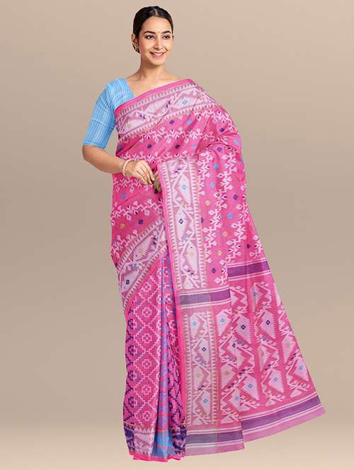 women's self design pink colored saree - 17346871 - Standard Image - 0